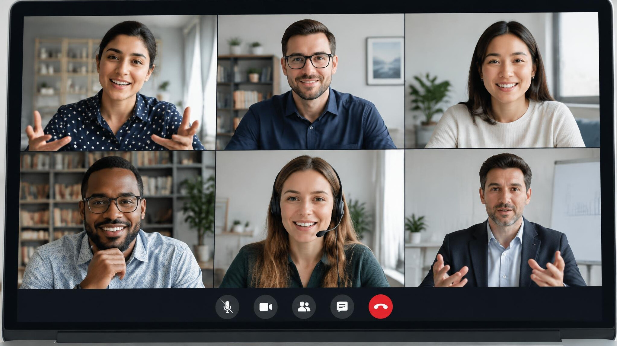 colleagues in virtual meeting